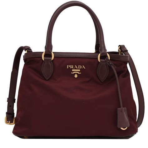 prada burgundy nylon bag